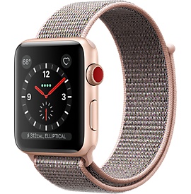 apple watch in rose gold with fabric band