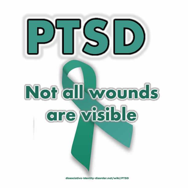 PTSD Not all wounds are visible ribbon