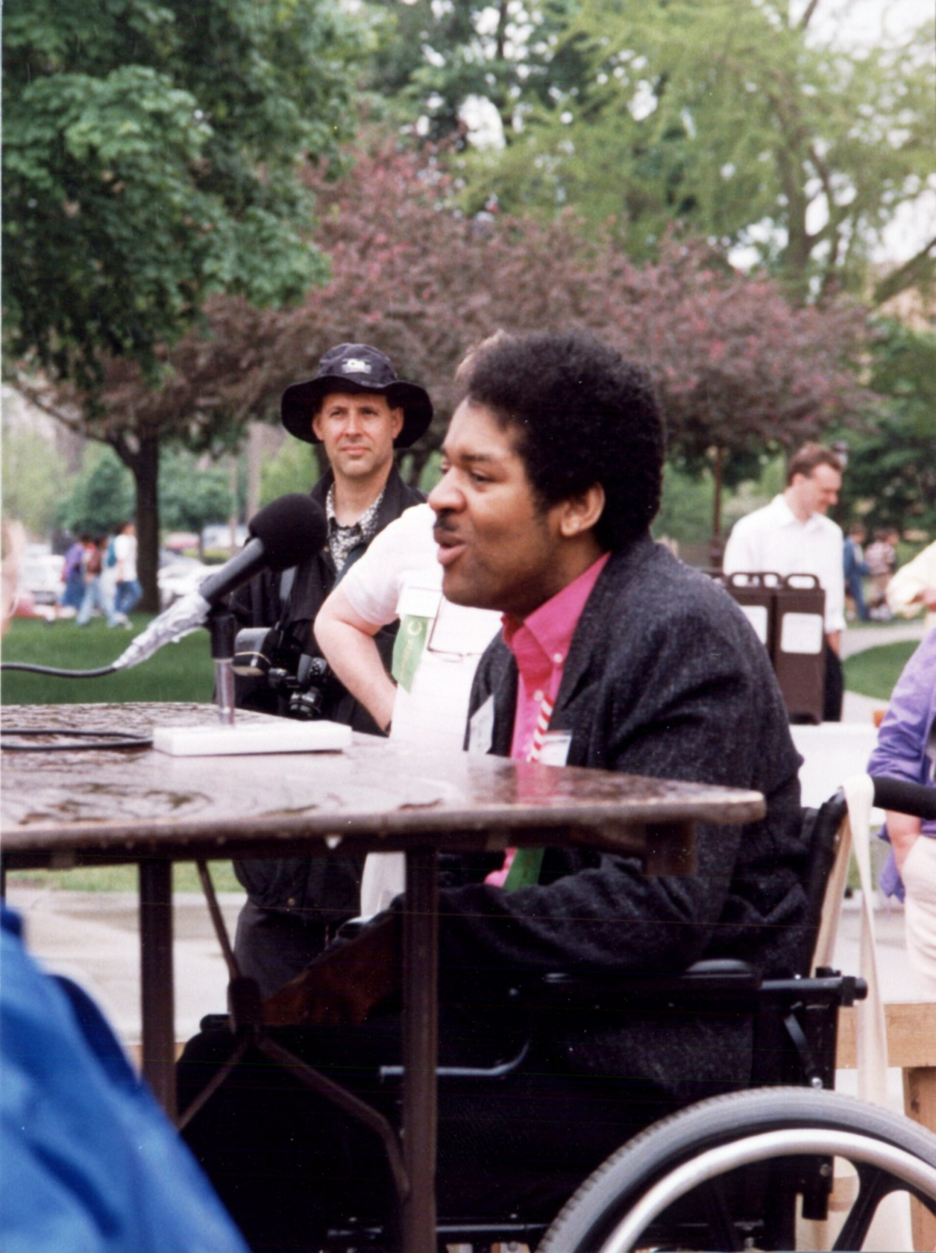 Al Swain at a picnic table