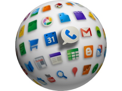 a ball covered in app icons