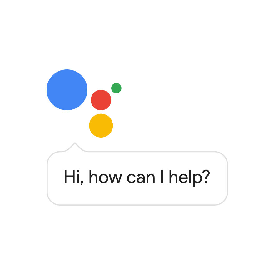4 colorful circles with speech bubble "Hi, how can I help"