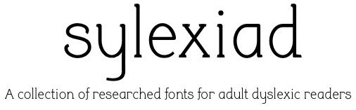 Text "Sylexiad, a collection of researched fonts for adult dyslexic readers"