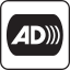 symbol for audio description "AD"