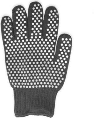 Oven mitt with grippy dots on the surface