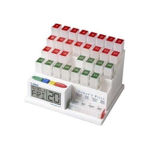 Multicolor MedCenter Monthly Medication System with Reminder Alarm