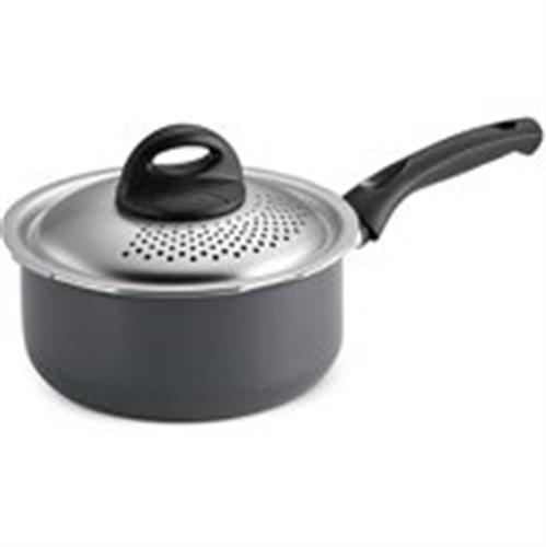 Black & Gray Lock & Drain Nonstick Pot 2-Qt.