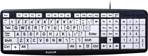 Black-White Large Print Computer Keyboard