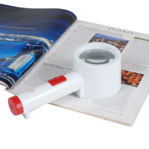 White-Red LED Stand Illuminated Magnifier 4X