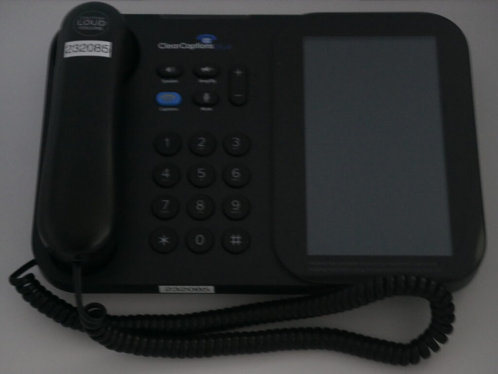 Black Clear Captions Blue Home Telephone