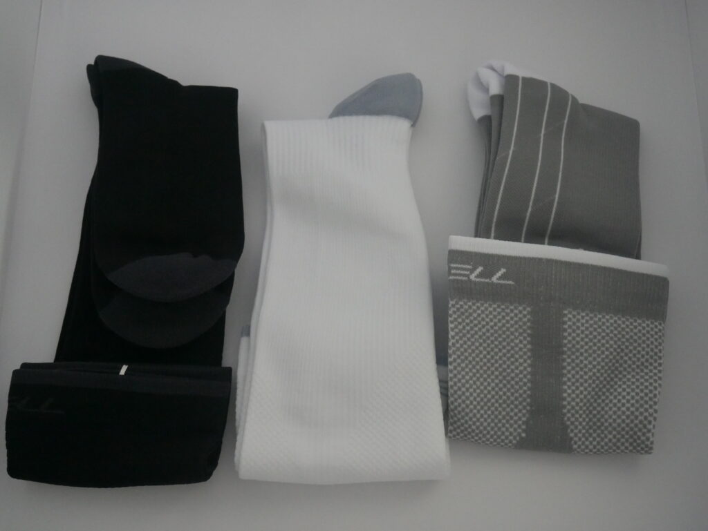 Black-White-Gray S/M Compression Socks - 3 Pairs