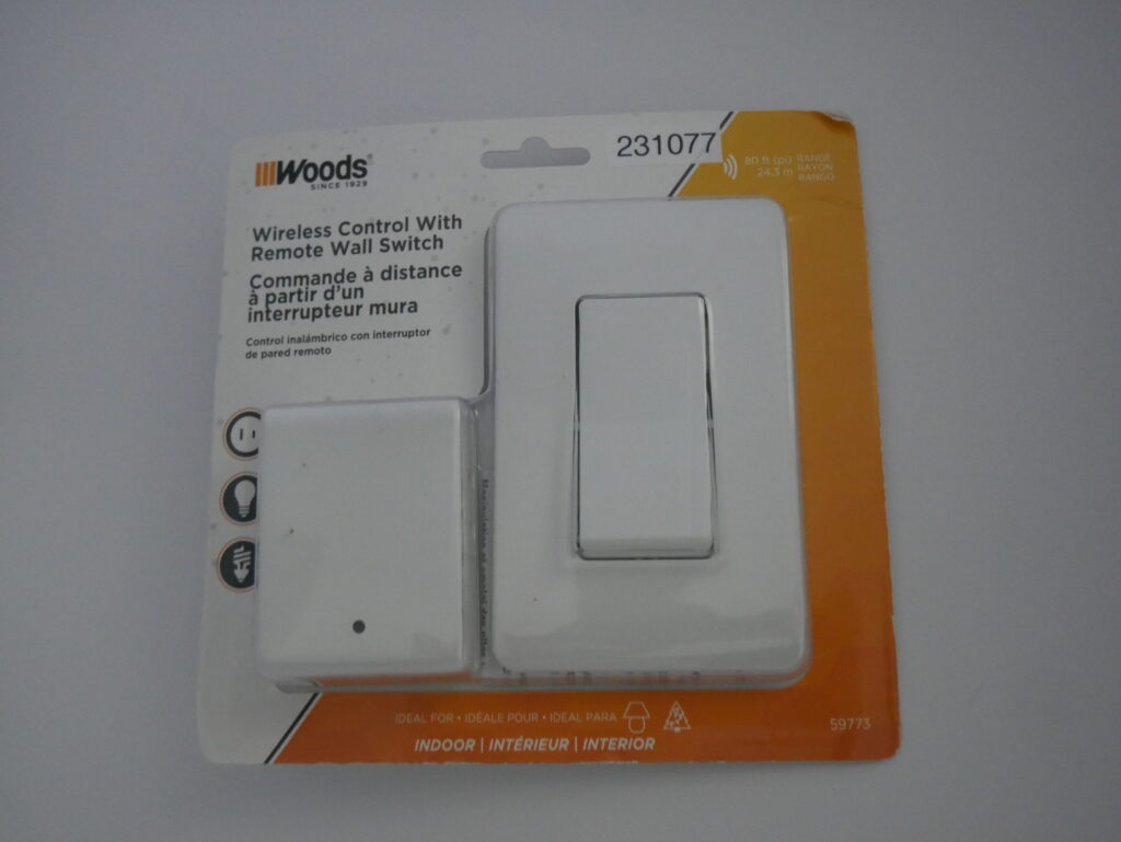 White Woods Wireless Control with Remote Wall Switch